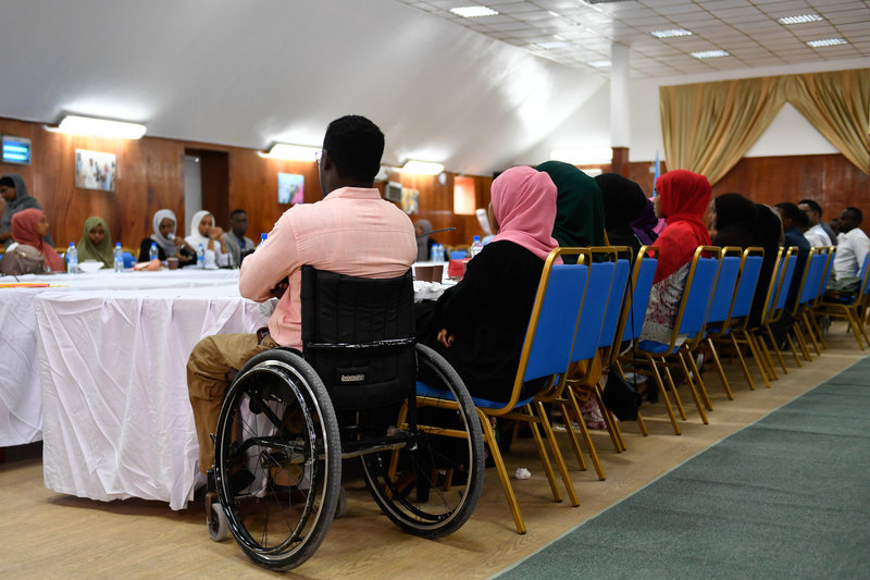 Youth attend a dialogue organised by the United Nations in Mogadishu, Somalia, aimed to empower them to participate in politics, on 29 July 2019. UN Photo / Ilyas Ahmed
