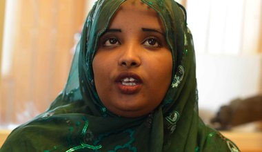 Goodwill Ambassador Fatima Abdi Warsame advocating for 30 per cent of seats to be reserved for women representatives in both houses of Somalia's next federal parliament, .