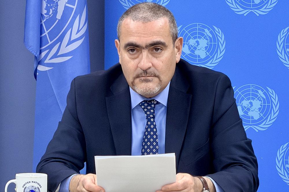 Deputy Special Coordinator Ramiz Alakbarov briefs [virtual] the Security Council on the Secretary-General's Report on the Implementation of the UN Security Council Resolution 2334 (2016) - UNSCO Photo / Daniela Penkova - 16 December 2025